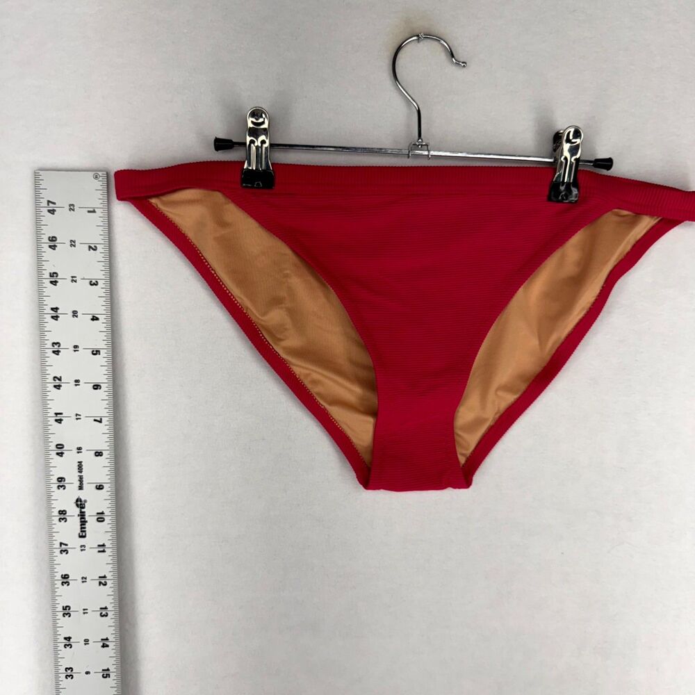 J.Crew Ribbed Bikini Bottoms Bright Pink Ladies Size L NEW BH485 WHI - Picture 9 of 9